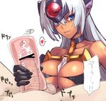  artificial_vagina blue_eyes breasts censored cum dark_skin derivative_work gloves handjob hetero hijiri image_sample large_breasts lowres penis solo_focus t-elos tumblr_sample xenosaga 