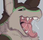 anthro avali avian bodily_fluids breezypaw male mouth_shot open_mouth saliva saliva_string solo teeth throat tongue tongue_out