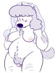 ambiguous_gender anthro big_clitoris breasts canid canine clitoris enlarged_clitoris fur genitals jellycakeslice mammal nipples nude pubes solo tail