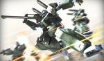  3d army battle bazooka_(gundam) blurry blurry_background commentary_request dutch_angle fake_screenshot gm_cannon_ii gundam gundam_0083 igaraigara machinery mecha mobile_suit motion_blur no_humans reactive_armor realistic robot science_fiction shoulder_cannon 