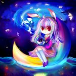 animal_ears bad_id bad_pixiv_id bunny_ears colorful kazu_(muchuukai) moon reisen_udongein_inaba solo touhou water 