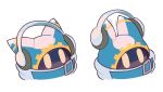  1boy belt black_skin colored_skin commentary_request headphones kirby&#039;s_return_to_dream_land kirby_(series) magolor multiple_views ni_re no_humans simple_background white_background yellow_eyes 