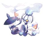  absurdres blue_fire candle chandelure commentary_request evolutionary_line fire fireblast floating highres lamp lampent litwick no_humans open_mouth pokemon pokemon_(creature) purple_fire simple_background white_background yellow_eyes 