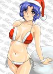  bikini christmas kusuha_mizuha shiny shiny_skin shu-z solo super_robot_wars swimsuit 