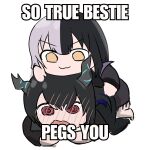  2girls black_hair blush chibi closed_mouth commentary demon_horns english_commentary english_text full-face_blush full_body grey_hair highres hololive hololive_english horns image_macro_(meme) impact_(font) kettei_exe long_hair long_sleeves meme multicolored_hair multiple_girls nerissa_ravencroft nerissa_ravencroft_(1st_costume) open_mouth shiori_novella shiori_novella_(1st_costume) simple_background smile so_true_bestie_pegs_you_(meme) split-color_hair v-shaped_eyebrows virtual_youtuber white_background yellow_eyes yuri 