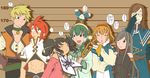  4boys anise_tatlin artist_request black_eyes black_hair blonde_hair brown_hair choker glasses gloves green_choker green_hair guy_cecil hair_tubes hairband height_chart ion jade_curtiss long_hair luke_fon_fabre mieu multiple_boys multiple_girls natalia_luzu_kimlasca_lanvaldear orange_neckwear red_hair ribbon short_hair short_hair_with_long_locks sidelocks smile staff tales_of_(series) tales_of_the_abyss tear_grants twintails 