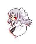  artist_request chibi dress half_updo long_hair lowres melty_blood pointy_ears red_eyes ribbon silver_hair solo tsukihime white_len 