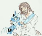  crying equine eye_contact female friendship_is_magic horse human jesus_christ joelashimself male my_little_pony pencils pony princess_luna_(mlp) religion 