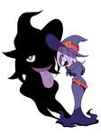  different_shadow hair_over_one_eye hat little_witch_academia long_hair pale_skin purple_eyes purple_hair s-now shadow simple_background solo sucy_manbavaran tongue white_background witch witch_hat 