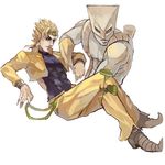  blonde_hair dio_brando headband heart jacket jojo_no_kimyou_na_bouken kaname_(emanalc) male_focus red_eyes stand_(jojo) stardust_crusaders the_world yellow_jacket 