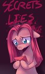  animal_ears blue_eyes english_text equine female feral friendship_is_magic fur hair horse letter mammal my_little_pony pink_fur pink_hair pinkamena_(mlp) pinkie_pie_(mlp) plain_background pony raikissu sad solo tears text 