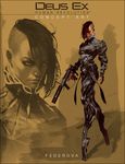  3d android clothed deus_ex deus_ex:_human_revolution official_art silencer suppressor yelena_federova yelena_fedorova 