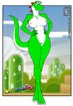  female green_eyes green_skin hands_on_hips invalid_color looking_at_ looking_at_viewer mario_bros necklace nintendo nipples pussy solo video_games walter_sache yoshi 