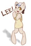  clementine_(the_walking_dead) clothing crispycreme cub equine female feral friendship_is_magic hair horse mammal my_little_pony ponification pony shirt solo the_walking_dead the_walking_dead_game yellow_eyes young 