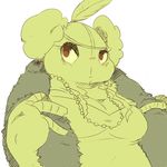  big_breasts blush breasts cleavage clothed clothing female flapper garbodor monochrome necklace nintendo pok&#233;mon pok&eacute;mon shamelesss unknown_artist video_games 