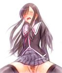  amamiya_sayuri black_hair blush bonnie_(rsg) breath clitoris clothed_sex eyes_closed long_hair open_mouth orgasm pubic_hair pussy school_uniform sex thighhighs tokimeki_memorial tokimeki_memorial_online uncensored visible_breath 