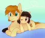  brown_hair cutie_mark equine female feral friendship_is_magic green_eyes hair horse male mammal mandopony my_little_pony orange_hair pony raikissu sibsy smile wild_fire_(mlp) 