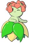  ambiguous_gender bellossom flora_fauna looking_at_viewer nintendo one_eye_closed plain_background pok&#233;mon pok&eacute;mon smile solo video_games white_background wink 