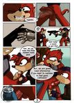  anal anal_penetration balls comic dialog english_text erection fellatio forced gay gun knuckles_the_echidna male neokat oral oral_sex penetration penis ranged_weapon rape sega sex sonic_(series) text vein weapon 