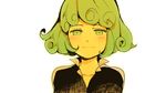  blush curly_hair green_eyes green_hair one-punch_man oyu_(oka-kiii) smile solo tatsumaki 