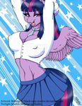  annoying_watermark anthro anthrofied black-rose-studios breasts cleavage clothed clothing english_text equine erect_nipples female friendship_is_magic horn looking_at_viewer mammal my_little_pony nipples open_mouth seductive solo text twilight_sparkle_(mlp) watermark winged_unicorn wings 