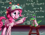  blue_eyes board chalk cutie_mark equine esuka female feral friendship_is_magic gummy_(mlp) hair hat horse lab_coat male mammal math my_little_pony navel open_mouth pink_hair pinkie_pie_(mlp) pony purple_eyes reptile scalie 