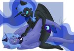  anonjg anthro anthrofied black_body blush crown cub cutie_mark duo equine female friendship_is_magic helmet horn horse human humanized lesbian mammal my_little_pony navel nightmare_moon_(mlp) nipples nude open_mouth pony princess_luna_(mlp) pussy pussy_juice simple_background tribadism vaginal_secretions winged_unicorn wings young young_human 