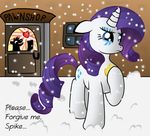  crying cutie_mark equine eyeshadow female feral fire_ruby friendship_is_magic fur hair horn horse makeup mammal my_little_pony pawnshop pony purple_hair rarity_(mlp) snow snowing tears unicorn white_fur ziemniax 