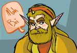  beard blonde_hair brown_hair faces_of_evil headband king_harkinian long_hair meme pointy_ears tagme the_legend_of_zelda 