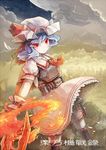  aircraft airship armor belt breastplate hat jiaoshouxingfa pouch red_eyes remilia_scarlet short_hair skirt solo spear_the_gungnir touhou wrist_cuffs 