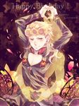  blonde_hair braid bug dated giorno_giovanna happy_birthday insect jojo_no_kimyou_na_bouken ladybug male_focus petals sakino_saku solo yellow_eyes 