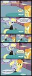  belt blonde_hair cabinet cabinets cabubet_top carrot_top_(mlp) comic derpy_hooves_(mlp) drapes duo equine female feral friendship_is_magic green_eyes hair hatbulbproductions hi_res horse hug mammal my_little_pony pegasus pony rapier sword weapon window wings 