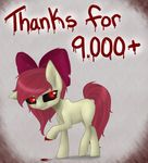  bloood bow cute english_text female feral fur hair hair_bow my_little_pony red_eyes red_hair smile solo story_of_the_blanks text undead vuv yellow_fur zombie zombie_pony 