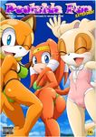  anthro bbmbbf blue_eyes breasts butt camel_toe cream_the_rabbit cub echidna eyes_closed female group lagomorph low-angle_shot low_res mammal marine_the_raccoon one_eye_closed palcomix rabbit raccoon sega sonic_(series) tikal_the_echidna wink worm's-eye_view young 