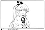  =_= bad_id bad_pixiv_id comic fuantei greyscale hand_in_pocket hat japanese_clothes kariginu long_hair monochrome mononobe_no_futo ponytail solo tate_eboshi touhou translated upper_body 