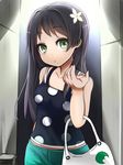  bad_id bad_pixiv_id bag black_hair casual flower ginji74 green_eyes hair_flower hair_ornament handbag long_hair polka_dot saten_ruiko to_aru_kagaku_no_railgun to_aru_majutsu_no_index 