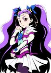  blue_flower blue_rose dress earrings flower gloves jabara_tornado jewelry long_hair magical_girl midriff milk_(yes!_precure_5) milky_rose mimino_kurumi pink_eyes precure purple_hair purple_shorts rose shorts solo tiara two_side_up yes!_precure_5 yes!_precure_5_gogo! 