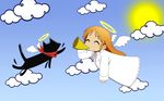  animal cat hakase_(nichijou) nichijou sakamoto_(nichijou) sky 