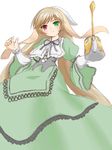  brown_hair dress ginjyasei heterochromia long_hair rozen_maiden solo suiseiseki very_long_hair watering_can 