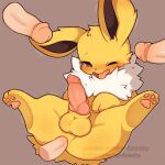 anal anal_penetration animal_genitalia animal_penis balls canine_genitalia canine_penis disembodied_penis eeveelution feral fur generation_1_pokemon genitals hi_res jolteon looking_pleasured male mammal nintendo pawpads penetration penis pokemon pokemon_(species) seviyummy simple_background tongue tongue_out yellow_body yellow_fur