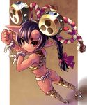  animal_print ass black_hair braid brown_eyes clenched_hand demon_girl drum foreshortening from_above from_behind full_body fundoshi horns instrument japanese_clothes katahira_masashi kouhaku_nawa light_smile long_hair looking_back mitsudomoe_(shape) oni oni_horns original pointy_ears red_oni red_skin sleeveless solo standing thighhighs tiger_print tomoe_(symbol) 