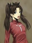 bad_id bad_pixiv_id fate/stay_night fate_(series) green_eyes long_hair solo tehen toosaka_rin turtleneck twintails two_side_up 