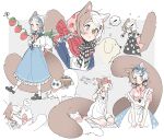  &gt;_&lt; 1girl :&lt; ? angry animal_ears apron arms_behind_back black_dress black_footwear black_sailor_collar blanket blue_bow blue_eyes blue_hairband blue_skirt blush bouquet bow bowtie brown_hair bug butterfly butterfly_on_nose cat cat_ears cat_girl cat_tail clenched_hands closed_eyes commentary cowboy_shot cropped_torso dated dog dot_nose dress english_commentary food food-themed_hair_ornament food_print fruit full_body grey_background hair_ornament hairband head_scarf high-waist_skirt highres multicolored_hair multiple_views o_o original pink_bow pink_bowtie pink_shirt plaid plaid_bow plaid_ribbon polka_dot red_scarf ribbon rubbing_eyes sailor_collar scarf shirt short_sleeves simple_background skirt sleeping socks speech_bubble split-color_hair strawberry strawberry_hair_ornament strawberry_print surprised tail tongue tongue_out wed_(lim38869577) white_apron white_background white_cat white_dress white_hair white_shirt white_socks 