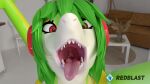 absurd_res anthro blender_(software) blender_cycles female generation_5_pokemon hi_res mouth_shot nintendo open_mouth pokemon pokemon_(species) red_eyes redblast snivy solo teeth throat tongue tongue_out uvula vore