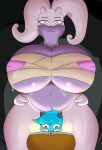 anthro areola big_breasts breasts dante_dewott dewott digital_media_(artwork) dragon duo fangedotter female generation_5_pokemon generation_6_pokemon goodra hi_res male mammal nintendo nipples pokemon pokemon_(species) simple_background size_difference slime thick_thighs