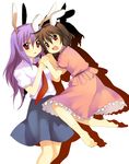  animal_ears bunny_ears holding_hands inaba_tewi multiple_girls reisen_udongein_inaba subaru_(yachika) touhou 
