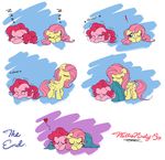  &lt;3 2013 blanket blue_eyes cold cuddling cutie_mark duo english_text equine eyes_closed female feral fluttershy_(mlp) friendship_is_magic fur hair horse mammal my_little_pony pegasus pink_fur pink_hair pinkie_pie_(mlp) pony shiver sleeping text willis96 wings yellow_fur zzz 