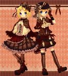  1girl blonde_hair brother_and_sister colorized hat inaresi kagamine_len kagamine_rin looking_at_viewer riponyan short_hair siblings vocaloid 