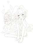  greyscale highres inaresi kagamine_rin lineart monochrome short_hair vocaloid 