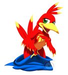  avian backpack banjo-kazooie banjo_and_kazooie bird breasts covering eyeofcalamity female kazooie nude red_feathers solo winged_arms 